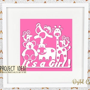 It's a Girl Paper Cut Design. Svg / Dxf / Eps / Png Files and Pdf / Png ...