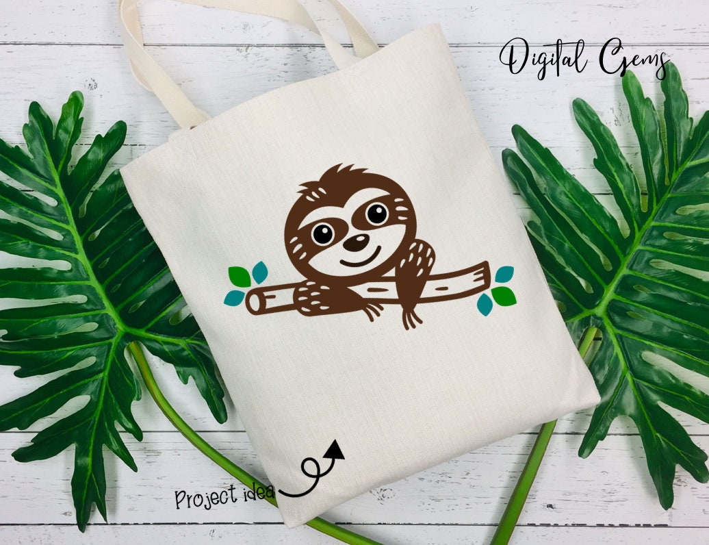 Sloth Design Svg / Dxf / Eps / Png Files. Digital Download. Works With ...