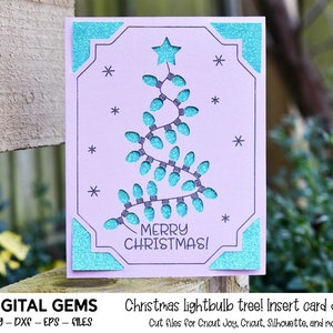 Diseño de tarjeta de inserción con forma de árbol de Navidad. Descarga digital, diseño de Cricut Joy/Cricut/Silueta/Scan n Cut. Archivos svg/dxf/eps.