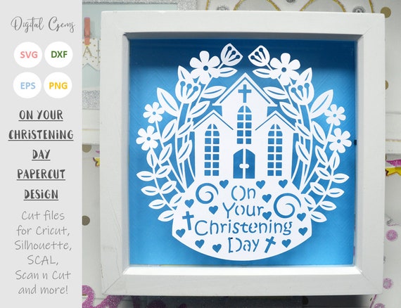 Download Christening Paper Cut Svg Dxf Eps Files And Pdf Png Etsy