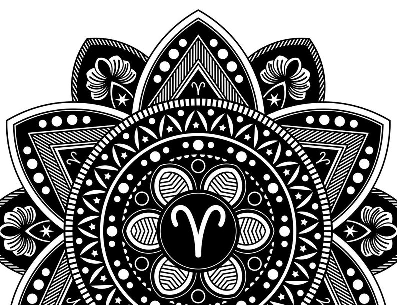 Download Zodiac mandala designs svg / dxf / eps / png files. Digital | Etsy