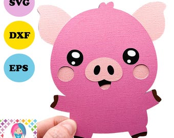 Pig SVG | Animal, Pet, Farm craft design. Digital download. Works with Cricut Joy / Explore / Maker and more!