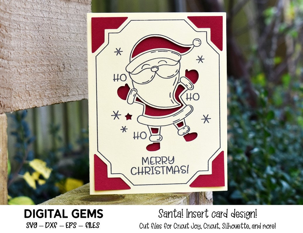 Santa Insert Christmas, Santa Insert Card Design. Digital Download, Cricut Joy ...