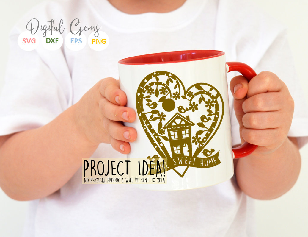 Zuhause süße Heimat Papier geschnitten Svg / Dxf / Eps / | Etsy