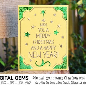 Diseño de tarjeta de Navidad. Te deseamos una feliz Navidad. Descarga digital. Diseño de Cricut Joy/Cricut/Silueta. Archivos svg/dxf.