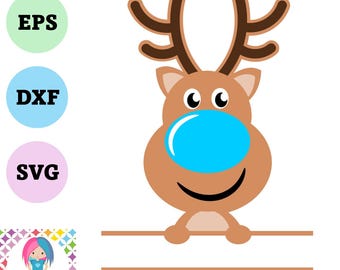 Lindo reno SVG / Descarga digital / Diseño de vinilo en capas y HTV / Archivo de corte para Cricut y Silhouette / Reno navideño SVG
