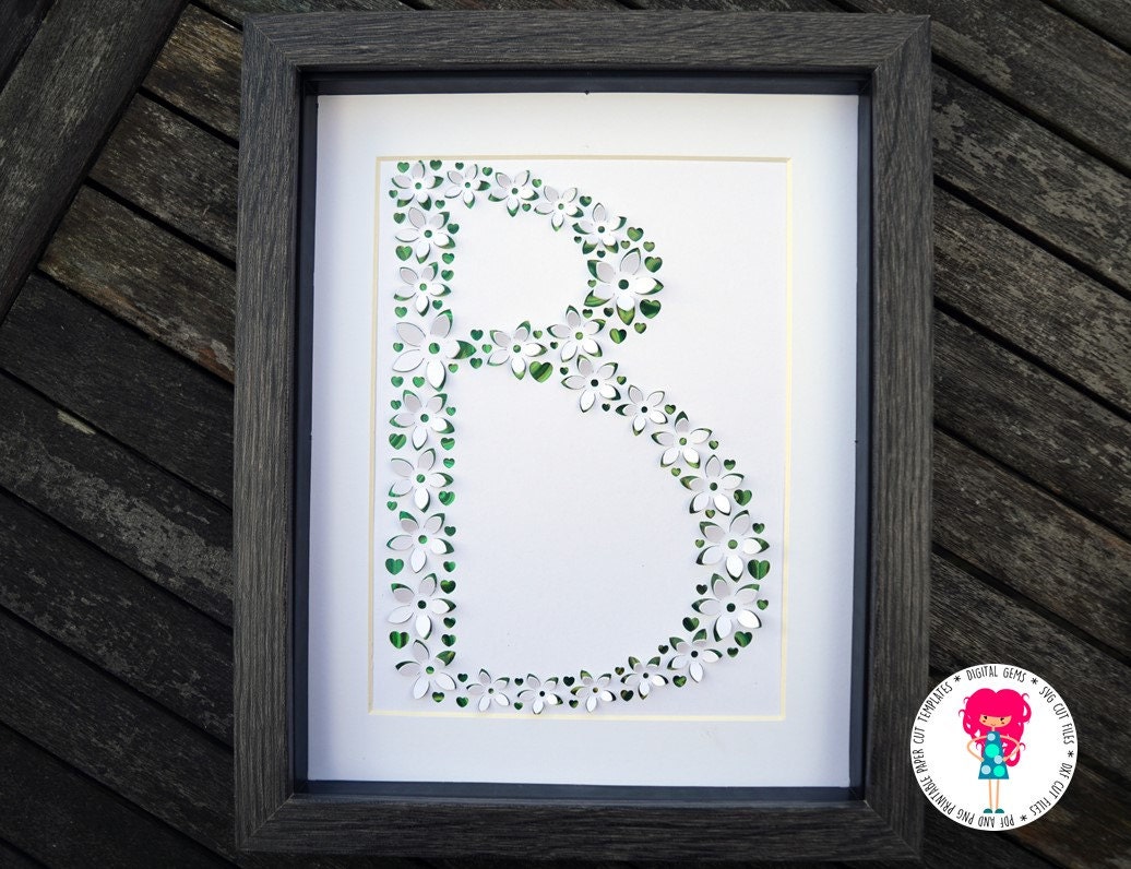 Letter B 3D Flower Paper Cut Svg / Dxf / Eps / Files and Pdf / | Etsy