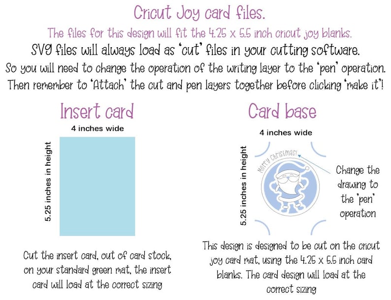 Santa, Merry Christmas Insert Card Design. Digital Download, Cricut Joy ...
