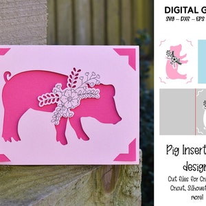 Cricut Freude SVG | Schwein Grußkartendesign. Digitaler Download.
