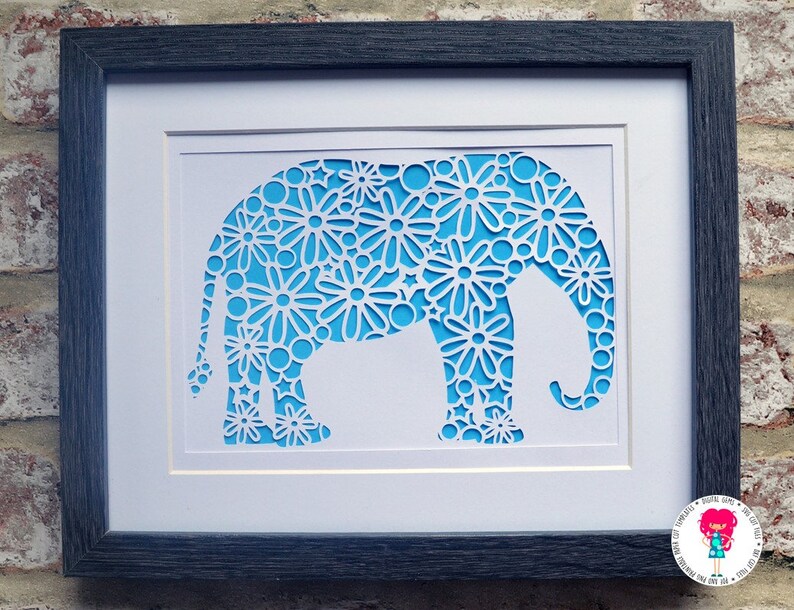 Download Elephant Flower Design Paper Cut Template SVG / DXF ...