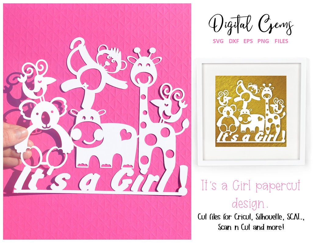 It's a Girl Paper Cut Design. Svg / Dxf / Eps / Png Files - Etsy UK