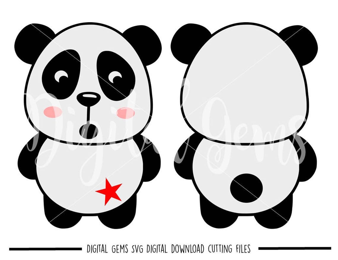 Panda Svg / Dxf / Eps / Png Files. Digital Download. | Etsy