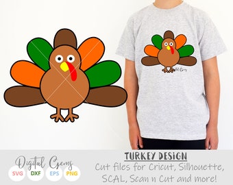 Turkey, Thanksgiving svg / dxf / eps / png files. Digital download. Works with Cricut, Silhouette, SCAL, Scan n Cut. Small commercial use ok
