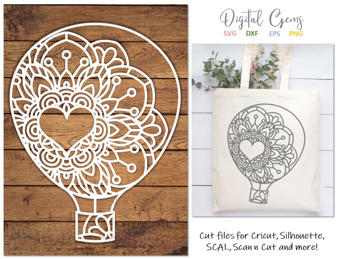 Hot Air Balloon Paper Cut Design Svg / Dxf / Eps / Png Files and Pdf ...