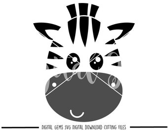 Zebra face svg / dxf / eps / png files. Digital download. Compatible with Cricut and Silhouette machines. Small commercial use ok.