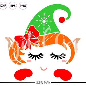 Girl Elf, Christmas svg / dxf / eps / png files. Digital download. Compatible with Silhouette, Cricut, SCAL, Scan n Cut. Commercial use ok