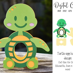 Conception de porte-oeufs de tortue, fichiers svg/eps de Pâques. Téléchargement numérique. Compatible avec Silhouette, Cricut et Scan n Cut.