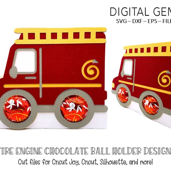 Chocolate ball holder SVG | Easter Fire engine design. Digital download. Works with Cricut Joy / Explore / Maker and more!