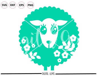 Sheep / Lamb svg / dxf / eps / png files. Digital download. Compatible with Silhouette, Cricut, SCAL, Scan n Cut. Small commercial use ok.