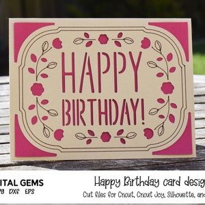 Alles Gute zum Geburtstag. Cricut Joy Kartendesign. svg/dxf/eps-Dateien. Digitaler Download.