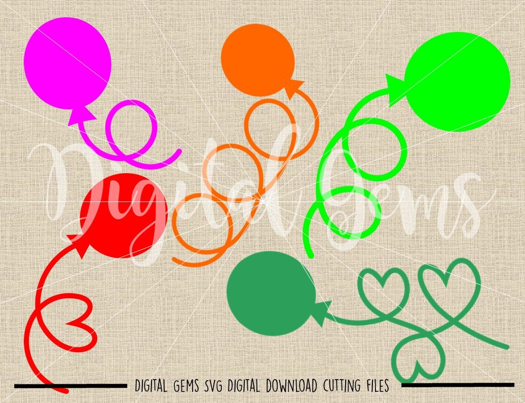 Balloon, String, Party, Up, Clip Art, Clipart, Design, Svg Files, Png  Files, Eps, Dxf, Pdf Files, Silhouette, Cricut, Cut File