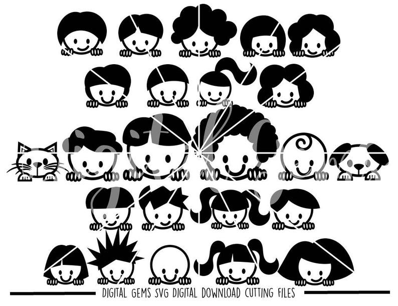 Download Stick family Peeping people and pets svg / dxf / eps / png ...