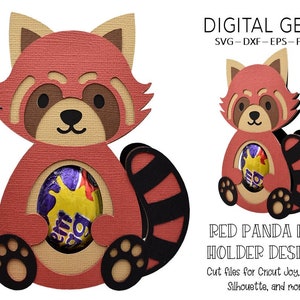 Egg holder SVG | Red Panda design. Digital download. Works with Cricut Joy / Explore / Maker and more!