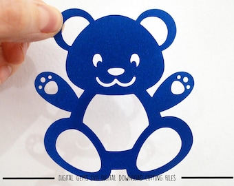 Bear paper cut svg / dxf / eps / files and pdf / png printable templates for hand cutting. Digital download. Commercial use ok.