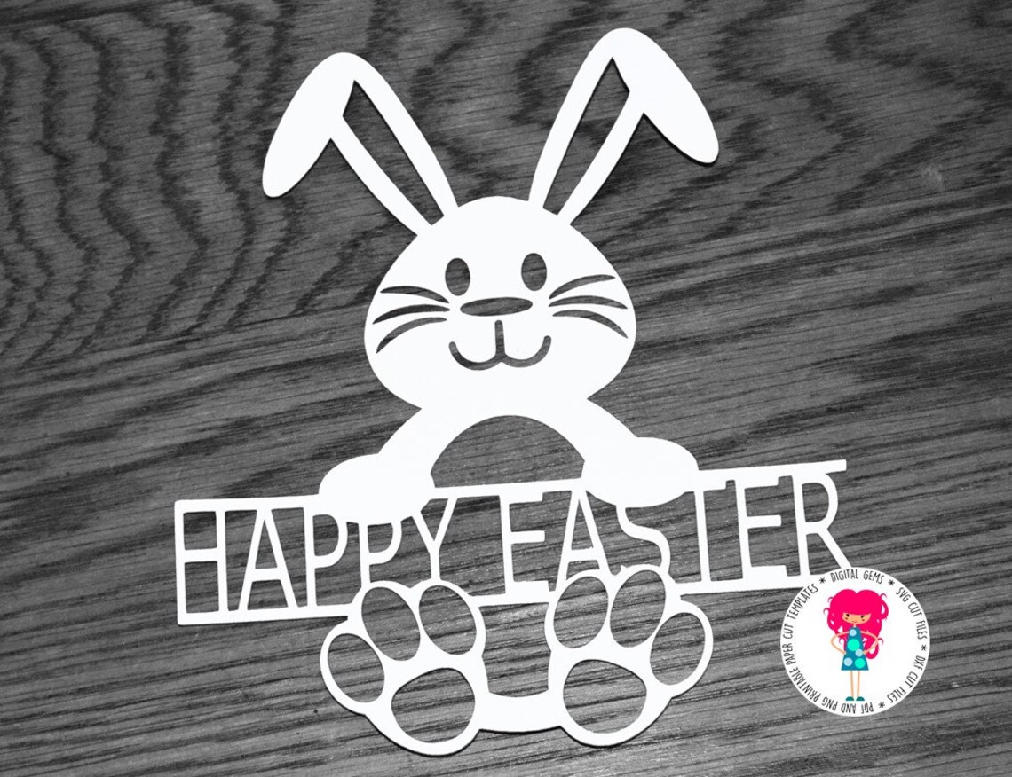 Easter Bunny Paper Cut Svg / Dxf / Eps / Files and Pdf / Png Printable ...