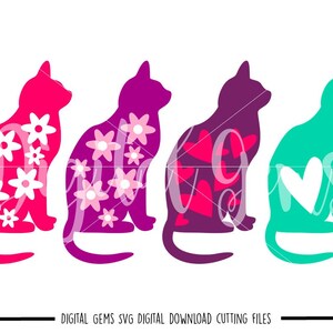 Cat svg / dxf / eps / png files. Digital download. Compatible with Cricut and Silhouette machines. Small commercial use ok.