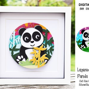 Panda, arquivos svg / dxf / eps de design de papel em camadas. Baixar digitais. Funciona com Silhouette, Cricut e muito mais!