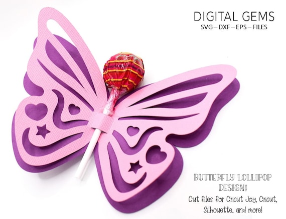 Butterfly Lollipop / Sucker Holder Design Svg / Dxf / Eps - Etsy