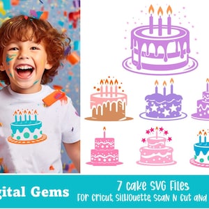 Bake the Best Wishes: 7 Tempting Birthday Cake SVG Files! Files for Cricut, Silhouette, Scan n Cut & more! Digital Download