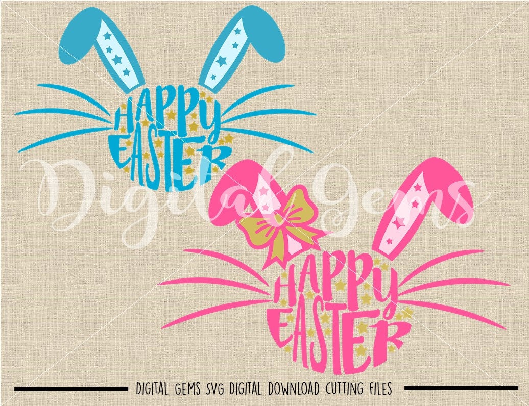 Easter Bunny Svg / Dxf / Eps / Png Files. Digital Download. Compatible ...