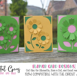 Flower pop out card designs! svg / dxf / eps files. Digital download. Compatible with Silhouette, Cricut, Cricut Joy, and Scan n Cut.