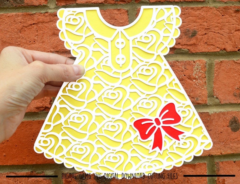 Download Baby girl dress paper cut svg / dxf / eps / files and pdf ...