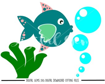 Fish svg / dxf / eps / png files. Digital download. Compatible with Cricut and Silhouette machines. Small commercial use ok.
