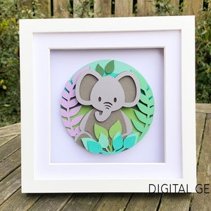 Elephant Shadow Box SVG Digital Download. Works With Cricut - Etsy