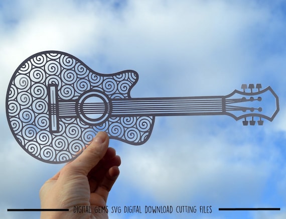 Guitar Paper Cut Svg / Dxf / Eps / Files, and Pdf / Png Printable