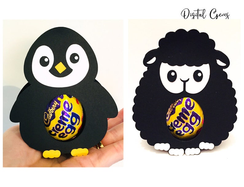 Download Rabbit Lamb Penguin and Duck egg holder designs. svg / dxf / | Etsy