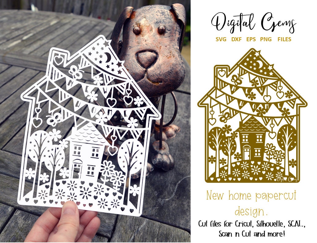 Download New Home Paper Cut Design Svg Dxf Eps Png Files And Pdf Etsy