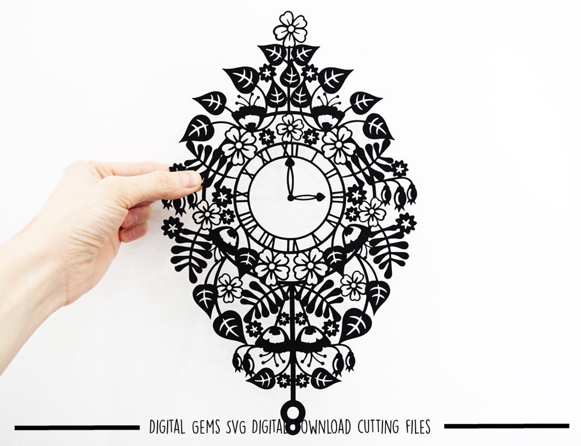 Ornate Wall Clock Paper Cut With Adjustable Clock Hands Svg / Etsy