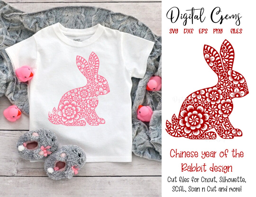 Rabbit, Chinese New Year, Svg / Dxf / Eps / Png Files. Digital Download ...