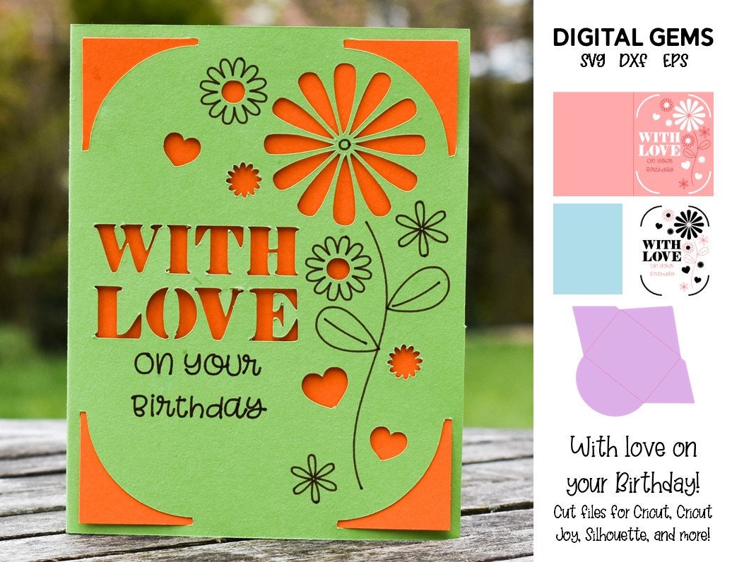 Download With love on your Birthday. Cricut Joy card design. svg ...