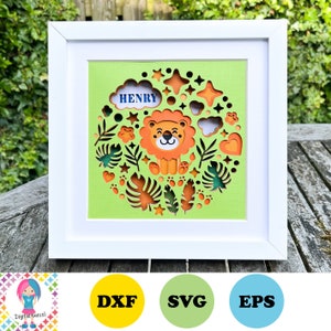 Lion, 3D Layered paper design svg / dxf / eps files. Digital download. Works with Silhouette, Cricut, and more!