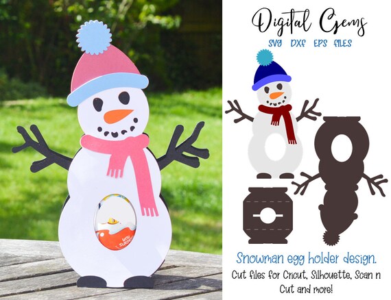 Snowman Christmas egg holder design svg / dxf / eps files. | Etsy