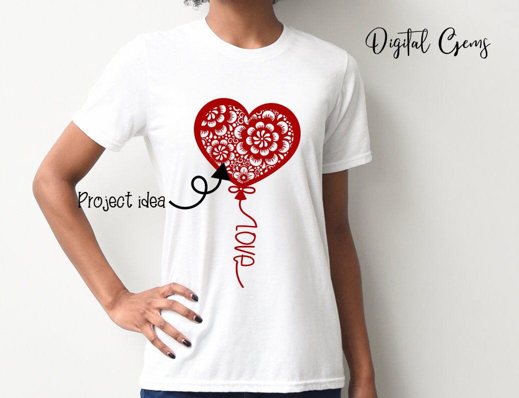 Balloon, Valentine / Love Svg / Dxf / Eps / Png Files. Digital Download ...