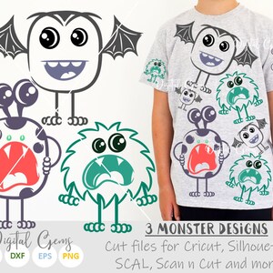 Monster svg / dxf / eps / png files. Digital download. Compatible with Cricut, Silhouette , SCAL, Scan n Cut. Small commercial use ok.