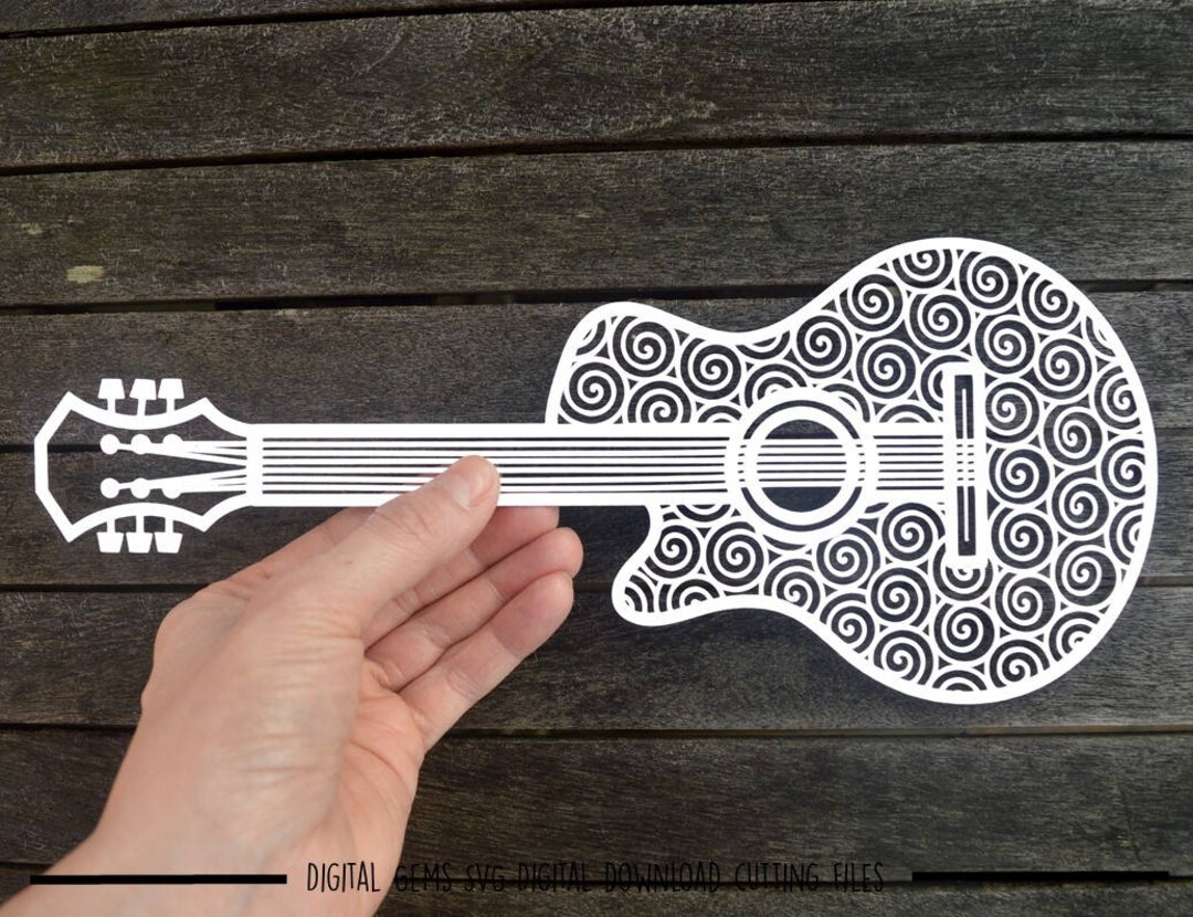 Guitar Paper Cut Svg / Dxf / Eps / Files, and Pdf / Png Printable