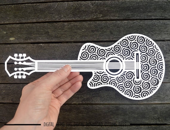 Download Guitar Paper Cut Svg Dxf Eps Files And Pdf Png Etsy